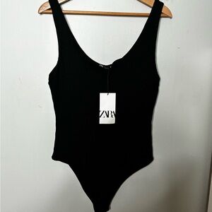 Zara Black Sleeveless Bodysuit